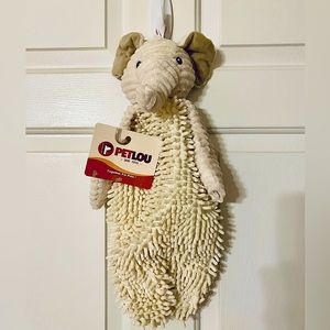 Petlou Dog Toy Oversized Natural Floppy  Elephant Plush Squeaker Stuffingless